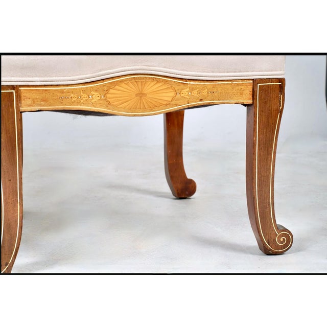 Pair Unusual Inlaid Edwardian/Neoclassical Style Slipper Chairs For Sale In Los Angeles - Image 6 of 10
