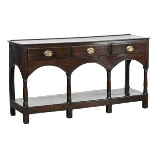 Antique English Side Table in Oak, 18th Century For Sale