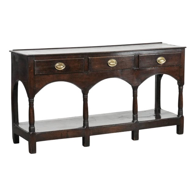 Antique English Side Table in Oak, 18th Century For Sale