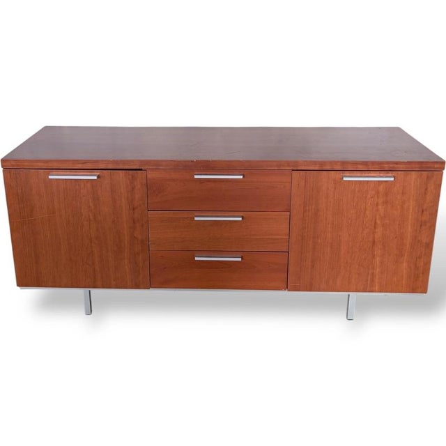 Gold Italian Cherrywood and Chrome Sideboard by Calligaris For Sale - Image 8 of 8