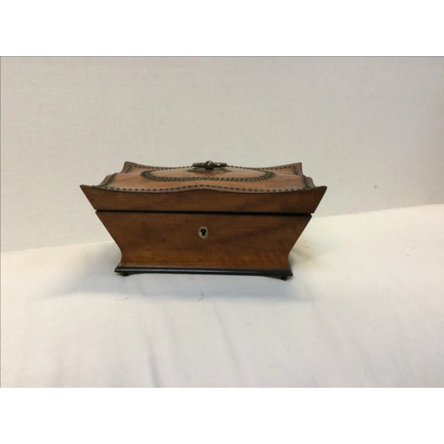 Antique Box With Tack Work Decorations For Sale - Image 5 of 10