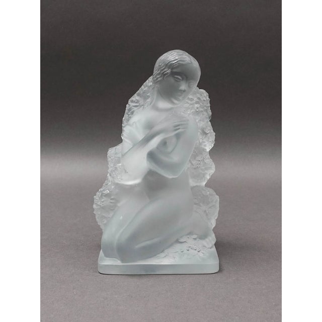 Mid-Century Modern Mid 20th Century Lalique Crystal France Hiver the Four Seasons Winter Statue Series Figure For Sale - Image 3 of 11