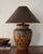 Late 20th-Century Geometric Relief Earthenware Table Lamp For Sale - Image 9 of 11