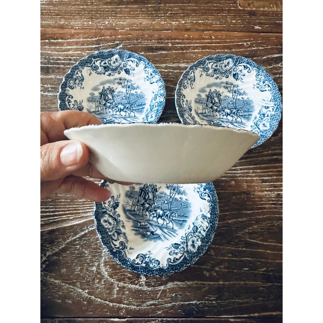 Vintage English Ironstone by Johnson Brothers in Coaching Scene Berry Bowls - Set of 4 For Sale - Image 11 of 12