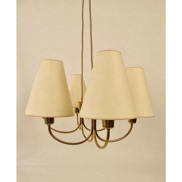 White Globe Lamp in Brass by J.T. Kalmar, 1950s For Sale - Image 8 of 18