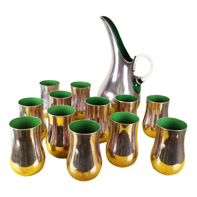 Jug and Glasses, Set of 13 For Sale