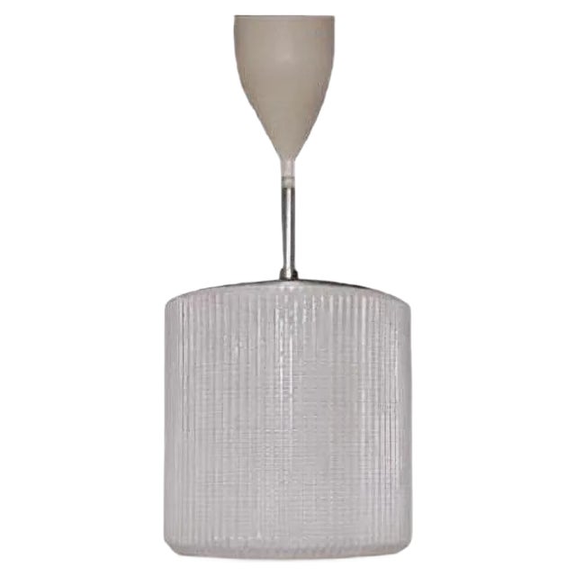 Ceiling Lamp with White Painted Relief Shade, 1970s For Sale