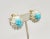 Vintage 1960s Signed Vendome White & Turquoise Beaded Clip Earrings - 2 Pieces For Sale In Philadelphia - Image 6 of 9