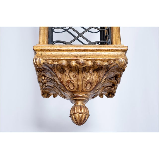 Gold Late 20th Century Large Giltwood Lantern For Sale - Image 8 of 10