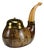 Pipe-Form Tobacco & Match Box in Lacquered Goatskin and Brass by Aldo Tura for Macabo, Italy, 1950s For Sale