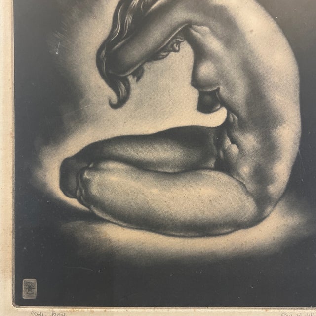 20th Century Mezzotint Print by American Artist Reynold Weidenaar Titled Reverie From the Edition of 250 Made in 1950 Signed For Sale - Image 12 of 12