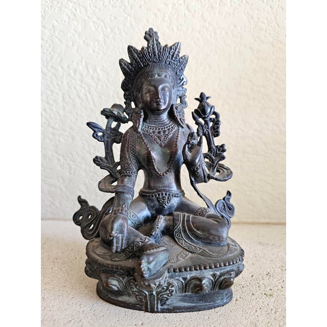 19th Century Tibetan Green Tara Bronze – Shyama Tara “Swift Liberator” – Himalayan Altar Sculpture Description A beautiful...