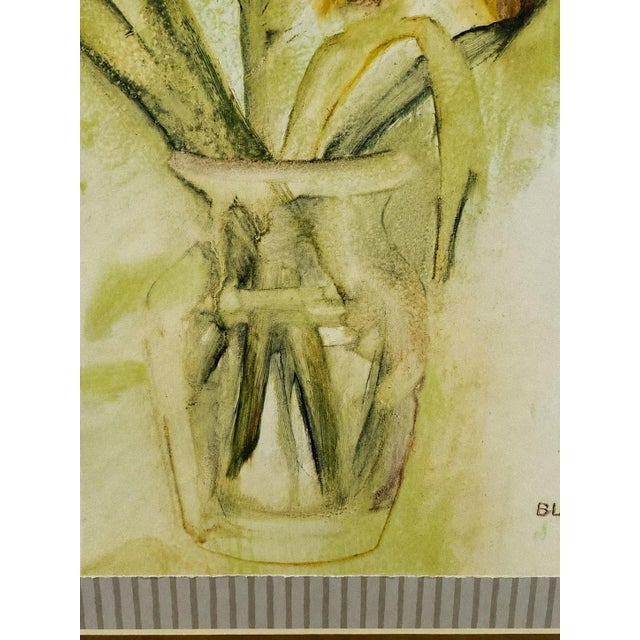 Cheri Blum 'Vase of Day Lilies Ii" Custom Framed Botanical Print by Decorative Arts, Inc. For Sale - Image 4 of 11