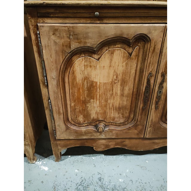 Mid 20th Century Monumental 104” French Louis XV Provincial Bibliothèque Wall Unit With Metal Grille Doors For Sale - Image 14 of 16