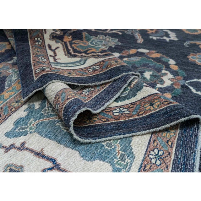 Turkish Oushak Antique Look Rug 12'4" x 15'4" #20321 For Sale In Houston - Image 6 of 8