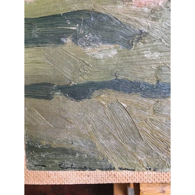 Modern Marius Chambaz, Petite Grange, 1942, Oil on Paper on Wood For Sale - Image 3 of 5