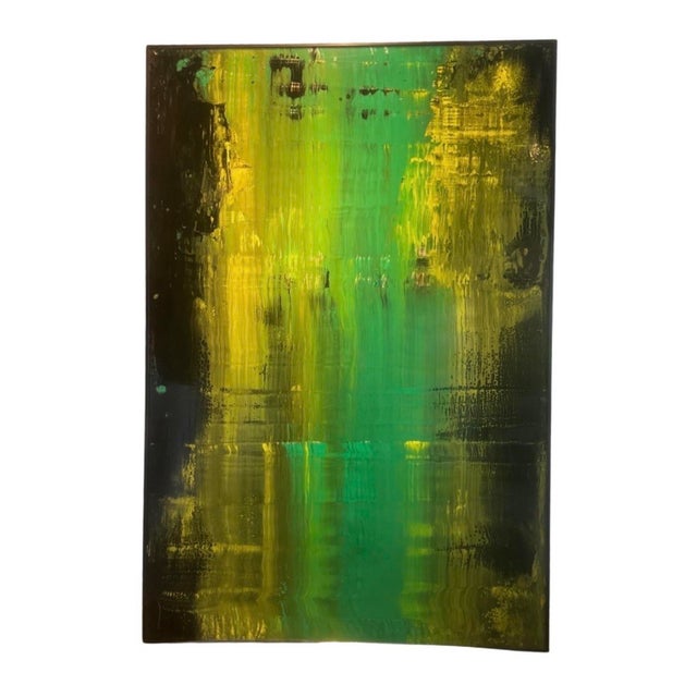 Large GRN/BLK Abstract Oil Painting #928 by Artist Paulden (With Possible #929 for a Diptych) For Sale In Palm Springs - Image 6 of 11