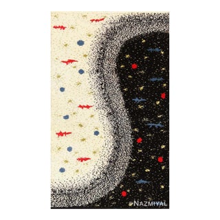 Nazmiyal Collection 1950s Day and Night Scandinavian Kilim Art Rug For Sale