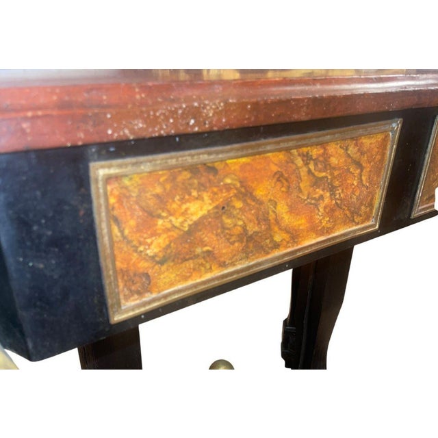 Pair of Early 19th Century Italian Gilt Bronze Mounted Ebonized Console Tables For Sale In Los Angeles - Image 6 of 10