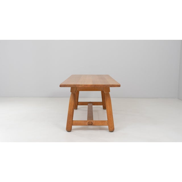 20th Century Belgian Oak Trestle Dining Table For Sale - Image 4 of 18