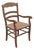 Mid 20th Century French Country Farmhouse Ladder Back Rush Seat Arm Chair For Sale