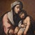 Antique Italian painting from the first half of the 18th century. Artwork oil on canvas depicting a religious subject,...