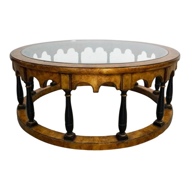 1960’s Hollywood Regency Gold Leaf Coffee Table For Sale