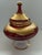 Italian-Style Ruby Red Art Glass Footed Compote With Lid For Sale - Image 4 of 12