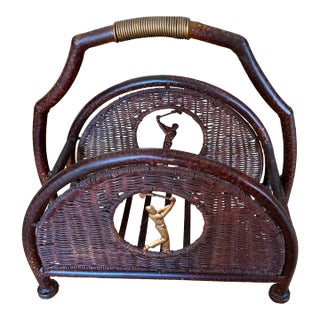 1970s Tortoiseshell Metal Golfers Magazine Rack For Sale