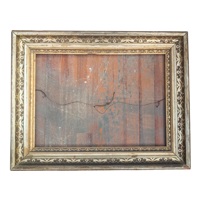 19th Century American Lemon Gold Stenciled Gilt Painting Frame For Sale