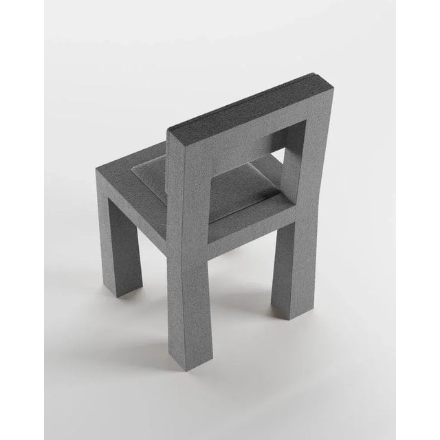 Not Yet Made - Made To Order Modern Raw Chair in Dark Gray Bouclé from Collector For Sale - Image 5 of 6