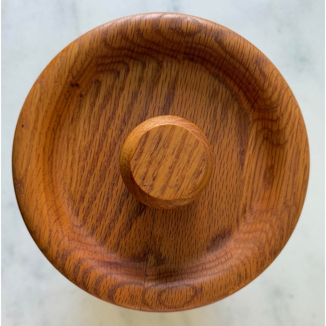 Wood Vintage Mid Century Oak Ice Bucket Made by Vermillion For Sale - Image 7 of 11