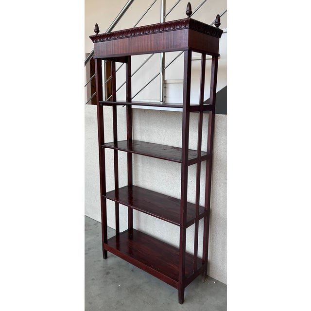 French Late 19th Century French Empire Style Walnut Four Shelves Etagere For Sale - Image 3 of 9