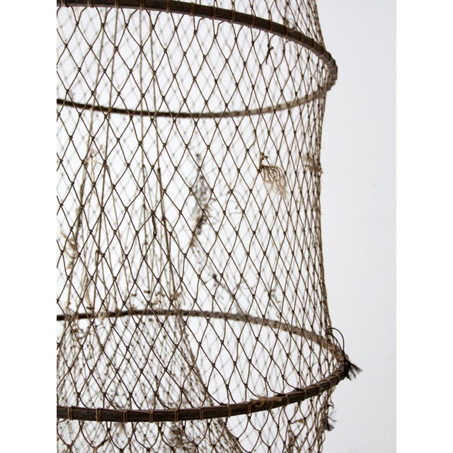 Brown Vintage XL Fishing Net. Fyke Net For Sale - Image 8 of 12