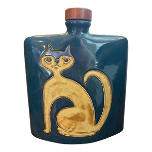 Vintage Mexican Bottle With Cats Signed Mara