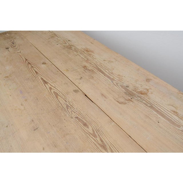 Antique Northern Swedish Pine Handmade Trestle Desk For Sale - Image 9 of 15