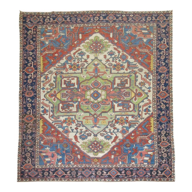 Early 20th Century Antique Serapi Rug - 10' x 13'6" For Sale
