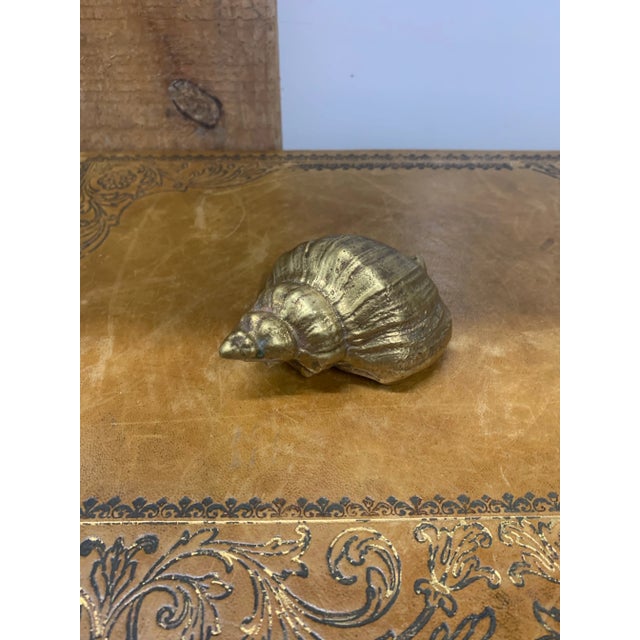 Vintage Set of 3 Brass Sea Shell Sculptures For Sale - Image 10 of 12