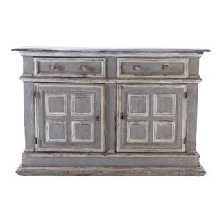 A Matched Pair of Italian Eighteenth Century Painted Walnut Servers Having Two Drawers Over Two Doors. For Sale