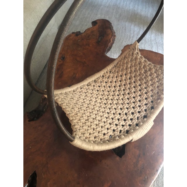 Mid-Century Modern Macramé Wood Magazine Rack For Sale - Image 9 of 10