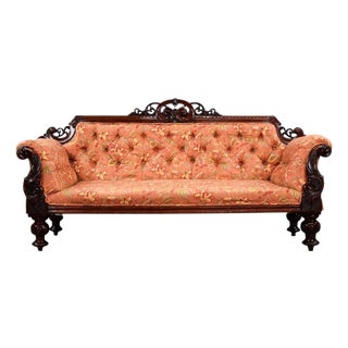 Victorian Mahogany Settee, 1860 For Sale