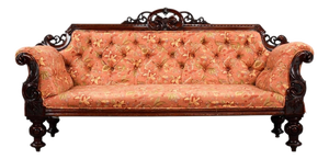Victorian Mahogany Settee, 1860