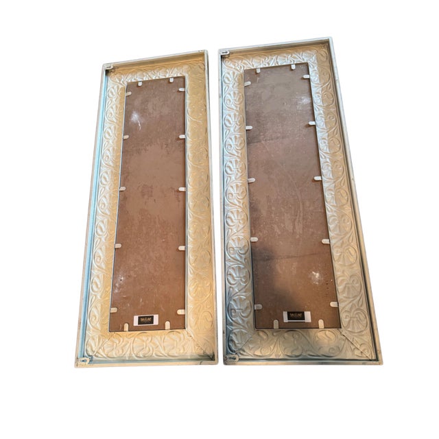 Vintage Ornate Embossed Gold Metal/Tin Framed Chalkboard Signs, Lot of 2 For Sale - Image 4 of 8