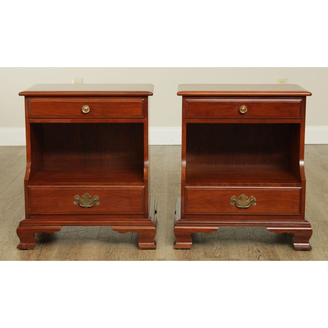 Ethan Allen Early American Vintage Solid Cherry nightstands a Pair
