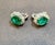 6 Carat Oval Shape Emerald & 2 Ct Diamond Post Back Earrings 14 Karat White Gold For Sale In New York - Image 6 of 18