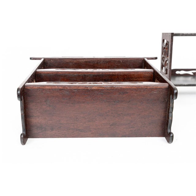 Brown Vintage Century Mahogany Three-Tier Pagoda Wall Shelf—A Pair For Sale - Image 8 of 9
