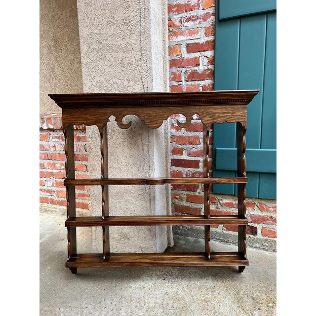 English Antique English Oak Wall Shelf Plate Rack Arts & Crafts Country House C1900 For Sale - Image 3 of 18