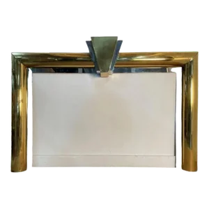 Mid-Century Danny Alessandro Brass & Steel Fireplace Mantel