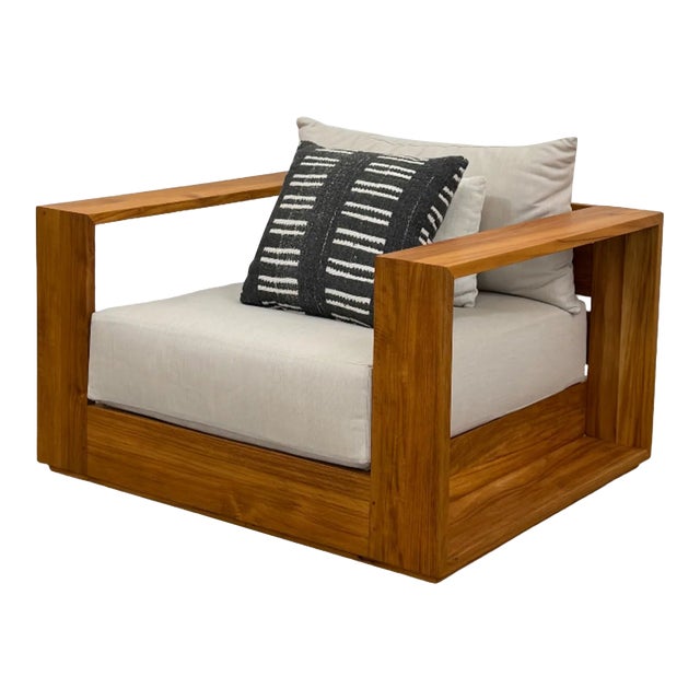 Harbour Hayman Teak Swivel Lounge Armchair For Sale