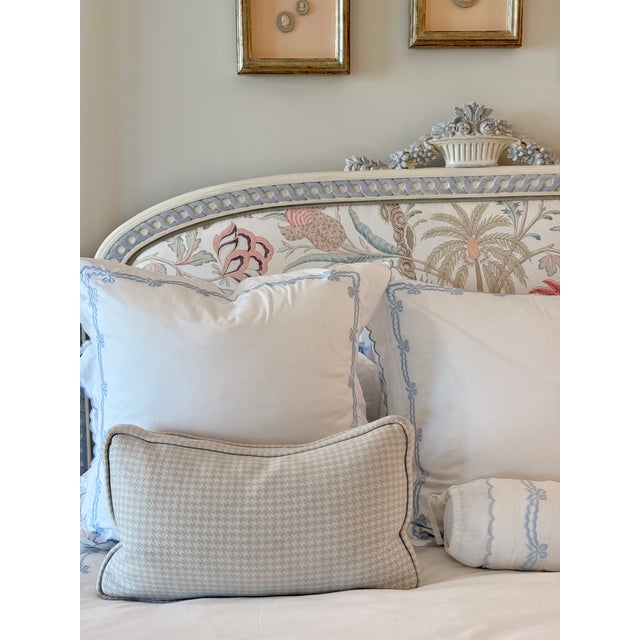 Campaign Pair of Lumbar Pillows in British Iconic Fabric by Holland & Sherry Houndstooth Fabric For Sale - Image 3 of 5